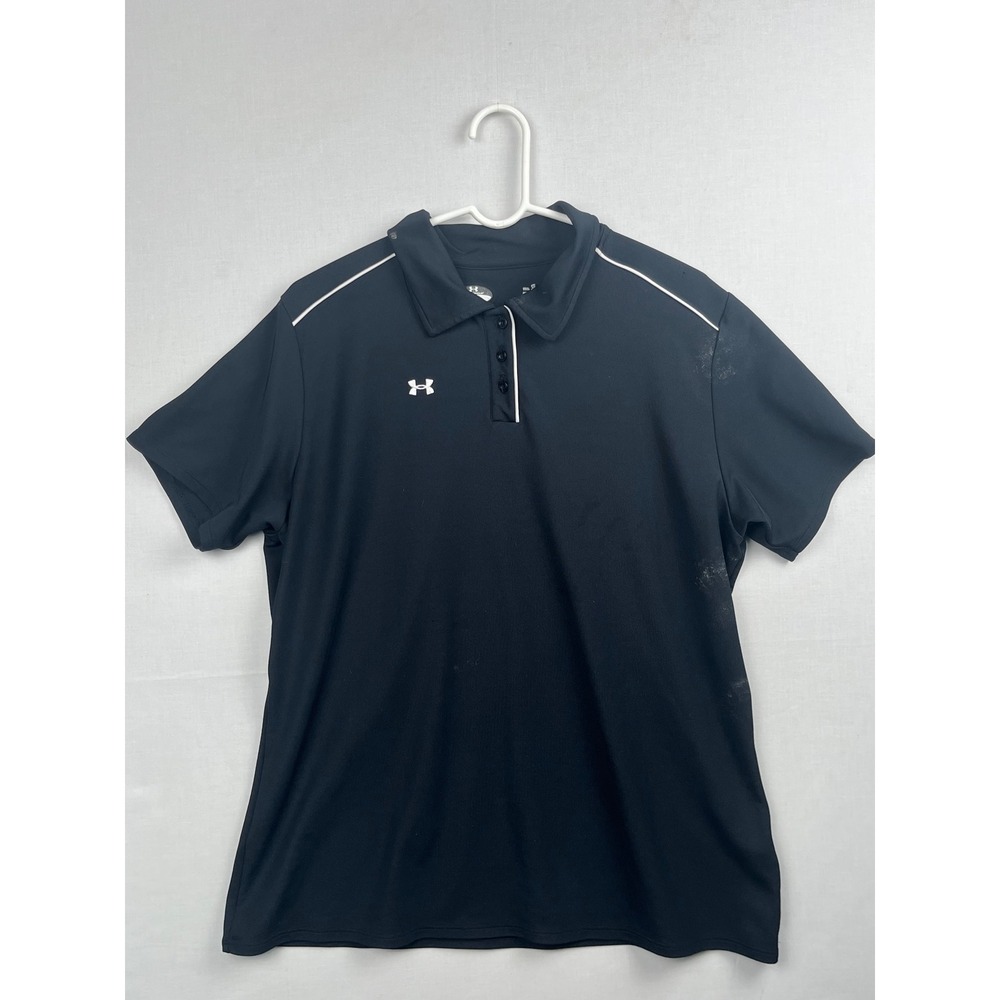 Under Armour Mens Polo Shirt Short Sleeve‎ Black Athletic Golf Top XL 1714